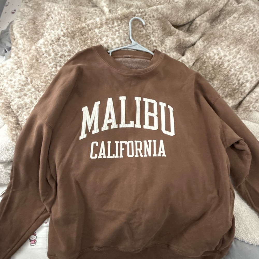 Hollister Brown Off-the-Shoulder Sweater